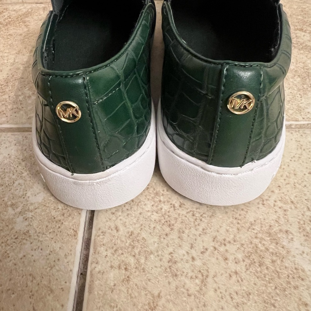 MICHAEL Michael Kors Forest Green Embossed Slip-On Loafers - Picture 5 of 6